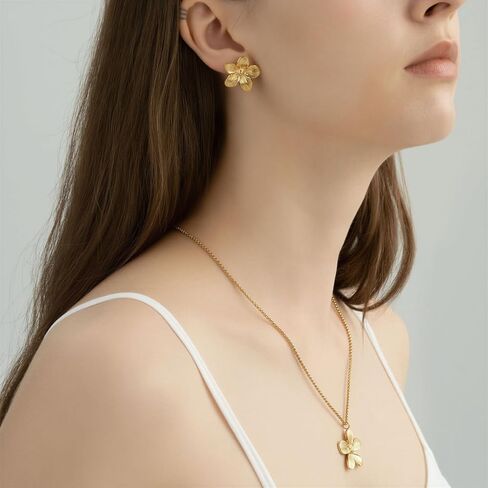 14K Gold Plated Surgical Hypoallergenic Stainless Steel Studs Fit Dainty Flower Earrings for Women in Kuwait