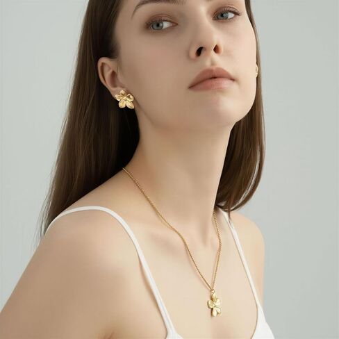 14K Gold Plated Surgical Hypoallergenic Stainless Steel Studs Fit Dainty Flower Earrings for Women in Kuwait