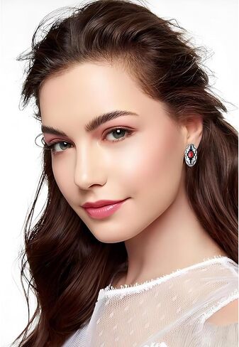 Bohemian Natural Turquoise Stud Earrings for Women Trendy Handmade Vintage Western Geometric Country Oval Earrings Statement Fashion Jewelry Gifts in Saudi Arabia