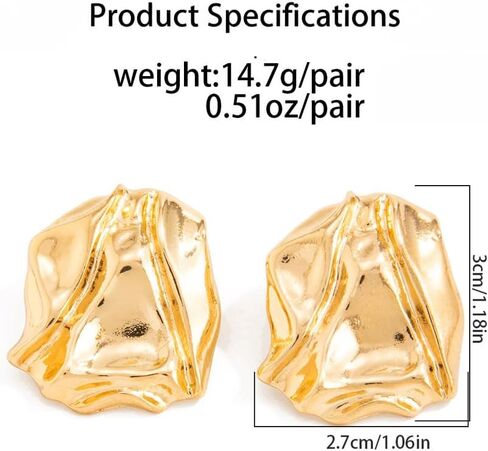 14K Gold Plated Statement Earrings for Women Trendy Chunky Teardrop Drop Dangle Earrings Hypoallergenic Large Stud Earrings Formal Wedding Prom Jewelry in Saudi Arabia