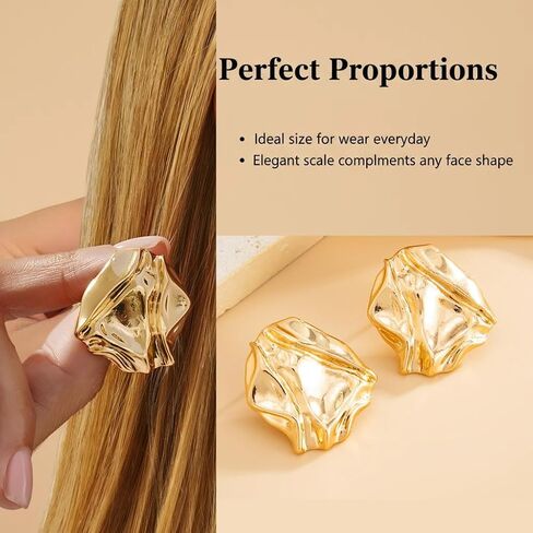 14K Gold Plated Statement Earrings for Women Trendy Chunky Teardrop Drop Dangle Earrings Hypoallergenic Large Stud Earrings Formal Wedding Prom Jewelry in Saudi Arabia