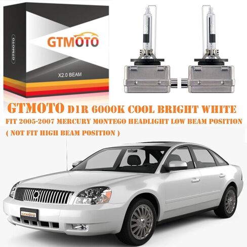 لمبات 2005 2006 2007 Mercury Montego Headlight HID Low Beam D1R Xenon Bulbs، 35W OEM 4300K ​​Dim Dip Light، 6000K Cool Bright White D1RC1 بديل، عبوتان in Saudi Arabia