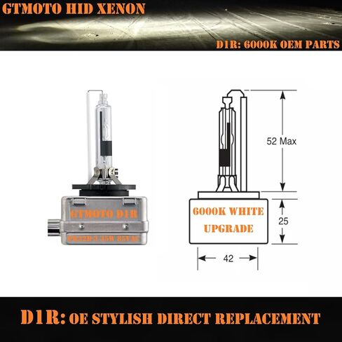 لمبات 2005 2006 2007 Mercury Montego Headlight HID Low Beam D1R Xenon Bulbs، 35W OEM 4300K ​​Dim Dip Light، 6000K Cool Bright White D1RC1 بديل، عبوتان in Saudi Arabia