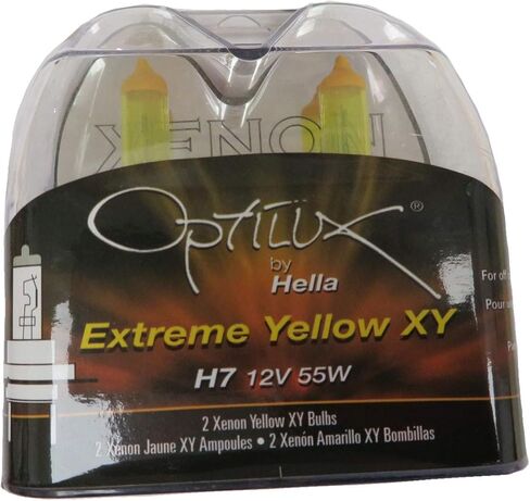 Hella H71070702 مصابيح إضاءة Optilux Extreme Yellow H7 12V 55W، عبوة من 2 in Kuwait