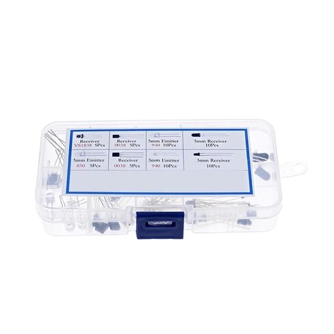 60pcs 3mm 5mm 850 940nm VS1838 IR LED Diode Assort Kit Transmitter Receiver Infrared Lamp Emitter Phototransistor in Kuwait