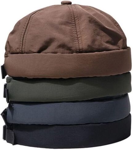 Retro Hat Skullcap Unisex Beanie Cap Quality Lightweight Brimless Hat Men(Black) in Saudi Arabia