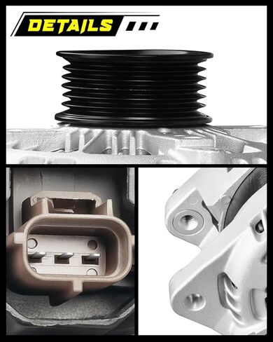 Oktiger Upgraded Alternator for Ford Explorer 2016-2019 3.5L, Edge 2015-2018 3.5L, F150, for Lincoln Continental Mkt Mkx Mkz 2013-2020, V6 12V 200/225A Clockwise 6-Groove Pulley, OE DG1T-10300-EB in Kuwait