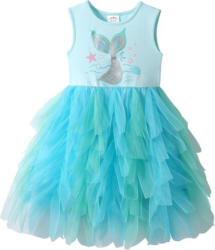VIKITA Girls Summer Sleeveless Princess Tutu Dress for Parties & Celebrations, for Kids 3-12 Years in Saudi Arabia
