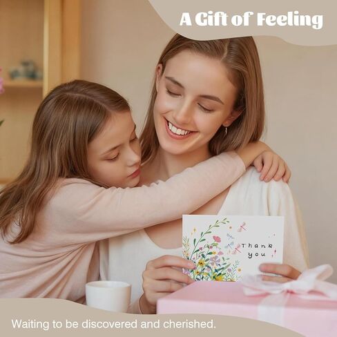 32 Floral Thank You Cards with Envelopes, 4x6 Inch Blank Cards with Vibrant Designs, Note Cards made from 300gsm Cardstock, Blank Notes for Graduation, Anniversaries, Baby Showers in Saudi Arabia