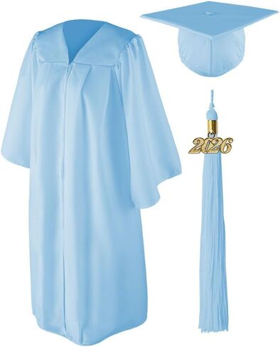 قبعة تخرج غير لامعة للبالغين من الجنسين وثوب مع شرابة وسحر ذهبي in Kuwait