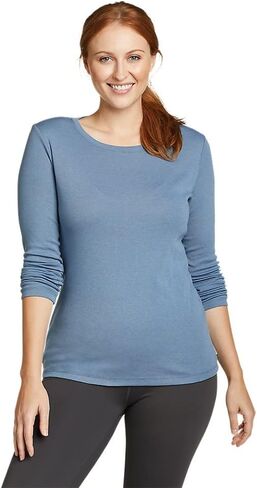 Eddie Bauer Womens Favorite Long Sleeve Tee Crewneck T-Shirt in Saudi Arabia