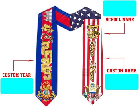 Cambodian Graduation Stole, Cambodian Flag Graduation Stole, Custom Cambodian American Flag Graduation Sash 2026 in Saudi Arabia