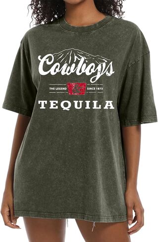 KEEVICI الغربية كاوبوي اقتصاص تي شيرت للنساء راعية البقر موسيقى الريف الحفل خمر الجرافيك تيز روديو حمض غسل التي شيرت in Kuwait