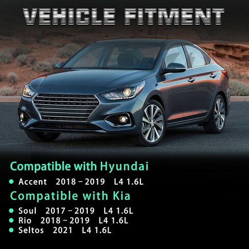 Alternator Fit for Hyundai Accent 2018-2019 Kia Soul 2017-2019 Rio 2018-2019 Seltos 2021 1.6L 130A 12V CW 6-Groove Replace 37300-2B970 in Saudi Arabia