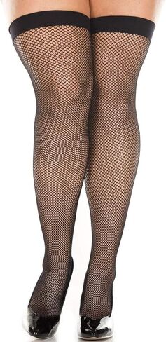 Sexy Plus Size Classic Fishnet Thigh High Stockings in Saudi Arabia