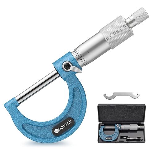 Neoteck 0-1" Outside Micrometer 0.0001" Resolution Carbide-Tipped Anvils Precision Mechanical Micrometer Anti-Glare Graduation Micrometer Set with Wrench and Case for Machining, Automotive, Inspection in Saudi Arabia