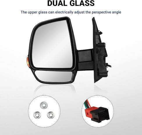 Driver Side Mirror for Dodge Ram - Compatible with Towing Mirror 2015-2022 RAM ProMaster CITY with Power Adjusted Heated Glass Manual Folding Only Left Side in Saudi Arabia