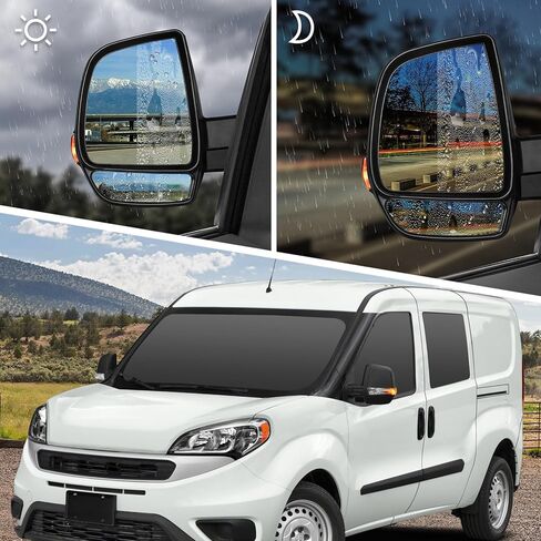Driver Side Mirror for Dodge Ram - Compatible with Towing Mirror 2015-2022 RAM ProMaster CITY with Power Adjusted Heated Glass Manual Folding Only Left Side in Saudi Arabia