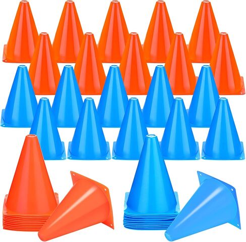 Reginary 40 Pieces Small Cones for Sports 7 Inch Football Cones Bike Obstacle Training Cone Plastic Traffic Cone Agility Cones for Sports Skating Indoor Outdoor Activity Construction Party in Kuwait