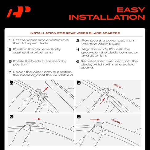 A-Premium 24"/19"/11" Windshield Wiper Blades Compatible with Volkswagen Passat 2007 2008 2009 2010 - Front Rear Wipers Blade Set for TLP/FR_TL1 Arm Connector, with Wear Indicator & Towel (Pack of 3) in Saudi Arabia