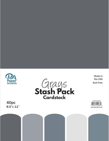 PA Paper Accents Stash Pack Cardstock Pack 8.5 "x 11" نغمات جوهرة، ورق بطاقات ملون لصنع البطاقات، سجل القصاصات، الطباعة، اللف والحرف اليدوية، 65 رطل، 40 قطعة in Kuwait