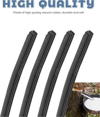 4PCS Wiper Blade Refill,Car Accessories 28" Adjustable Frameless Window Boneless Insert,Automotive Replacement Windshield Wiper Blade Refills Rubber Strip,Fit for Most Cars,Buses,Vans,Trucks in Kuwait
