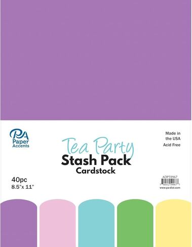 PA Paper Accents Stash Pack Cardstock Pack 8.5 "x 11" نغمات جوهرة، ورق بطاقات ملون لصنع البطاقات، سجل القصاصات، الطباعة، اللف والحرف اليدوية، 65 رطل، 40 قطعة in Kuwait
