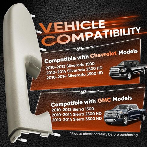 22818466 طقم إصلاح مسند الذراع الأمامي الأيسر للسائق متوافق مع 2010-2014 Chevy Silverado وGMC Sierra 1500 2500HD 3500HD، مصمم للوحة الباب مع مقبض تحرير أسفل مسند الذراع، رمادي in Kuwait