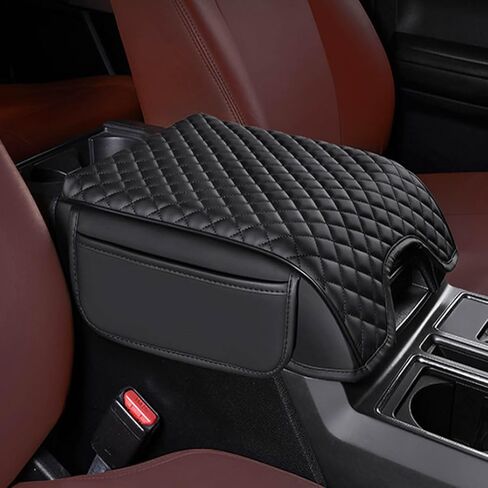 غطاء وحدة التحكم المركزية متوافق مع Ford F150 2015-2020، F250 F350 F450 2017-2022، Expedition 2018-2024، غطاء صندوق مسند الذراع من جلد البولي يوريثان، واقي مضاد للخدش، (مقعد الدلو فقط) in Kuwait