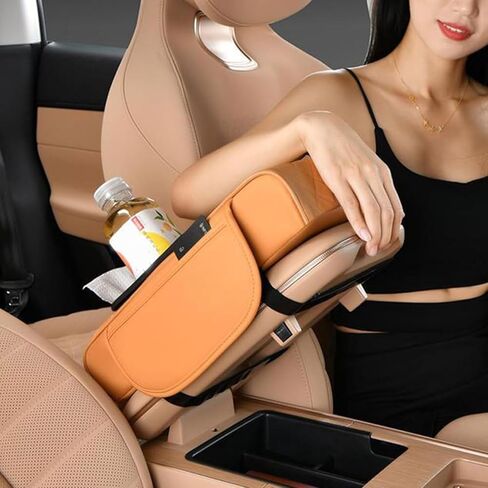 Center Console Cover for Nissan Armada II (Y62) 2016-2022 2023 2024 2025, Leather Car Center Console Armrest Pad with Storage Box, Cup Holder, Car Armrest Accessories,Black in Saudi Arabia