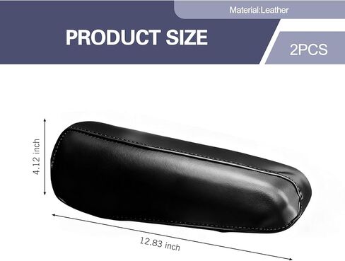 2PCS Car Armrest Cover, Stretch Scratch-resistant Leather Car Armrest Protector, All Seasons Soft Arm Rest Covers Pad with Storage Bag, Universal for Most Vehicles (Black) in Kuwait