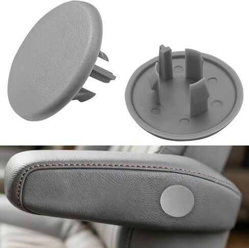 قطعتان من غطاء مسند الذراع، أجزاء مقعد السيارة، مسند ذراع مقعد الدلو الخلفي الأيسر أو الأيمن، مقبض كبس متوافق مع تشيفي تاهو سوبربان يوكون، استبدل OEM # 15279689، 15279690 (رمادي) in Kuwait