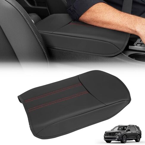 غطاء مسند ذراع وحدة التحكم المركزية متوافق مع Honda Pilot 2023 2024 2025 2026، Ridgeline Passport 2024-2026، وسادة غطاء مسند الذراع، وسادة حماية وحدة التحكم المركزية (خياطة حمراء) in Kuwait