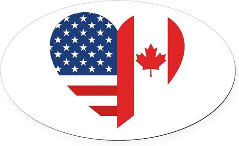 CafePress Canadian American Flag Love Oval Car Magnet, Euro Oval Bumper Magnet in Saudi Arabia