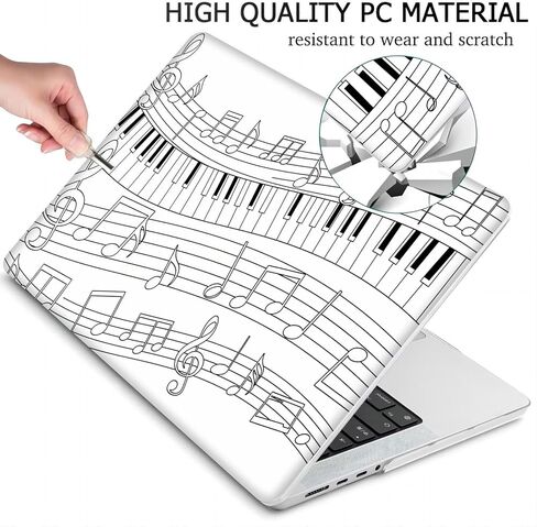 Compatible with MacBook Air 13 inch Retina, Hard Shell Case with Keyboard Cover and Screen Protector (M1 A2337 A2179 A1932, 2018-2020 Release) - Music Note MC21827 in Saudi Arabia