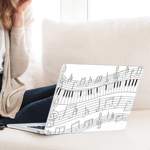 Compatible with MacBook Air 13 inch Retina, Hard Shell Case with Keyboard Cover and Screen Protector (M1 A2337 A2179 A1932, 2018-2020 Release) - Music Note MC21827 in Saudi Arabia