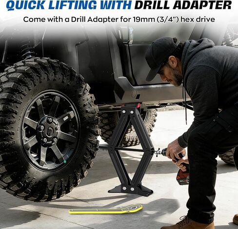 High Lift Scissor Jack for Car, 25" Lifting Height, 3T 6000lbs Heavy Duty Car Jack, 3/4" Hex Drive - Portable Scissor Lift Jack for SUV,UTV,Off-Road in Kuwait