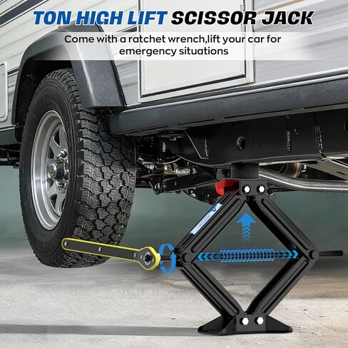 High Lift Scissor Jack for Car, 25" Lifting Height, 3T 6000lbs Heavy Duty Car Jack, 3/4" Hex Drive - Portable Scissor Lift Jack for SUV,UTV,Off-Road in Kuwait
