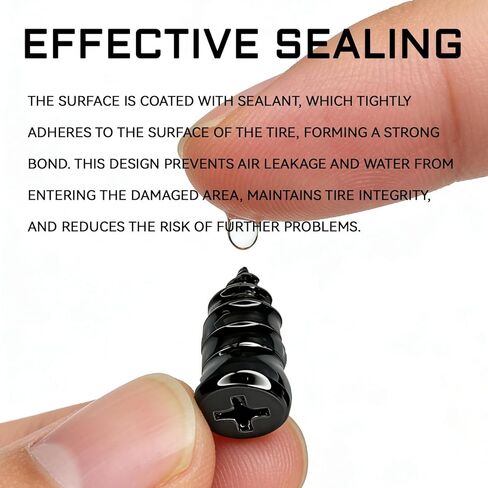 60 PCS Tire Repair Rubber Nail Kit with Screwdriver, Fast Self-Service Screw in Tire Repair Plugs, Vacuum Tires Punctur Meending Nail Patch Kit for Car, Motorcycle Flat Tires First Aid Tools in Kuwait