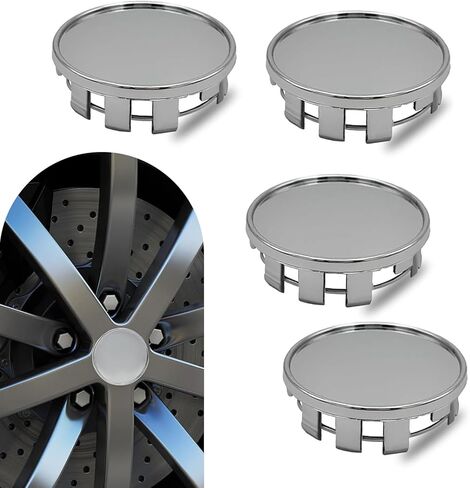 4 PCS Car Wheel Center Caps, ABS Anti-scratch Rust-proof Hub Cap Covers, Snap-in Tight Fit Protective Rim Covers, Modification Exterior Part for 2.21" Rims (Silver) in Kuwait