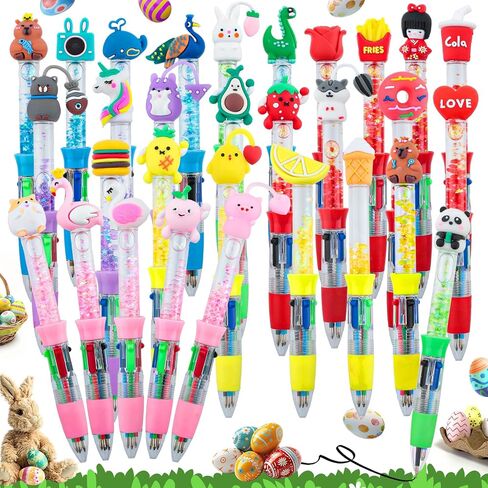 BESARME 30 Packs Multicolor Pen in One, 4-in-1 Fun Pen Cute Pens Easter Basket Stuffers Ballpoint Pens Bulk for Birthday Party Favors Goodie Bag Stuffers Classroom Prizes in Saudi Arabia
