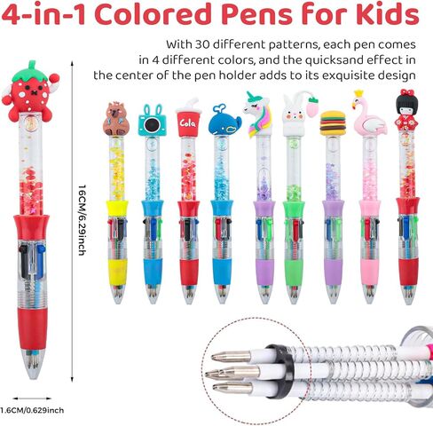 BESARME 30 Packs Multicolor Pen in One, 4-in-1 Fun Pen Cute Pens Easter Basket Stuffers Ballpoint Pens Bulk for Birthday Party Favors Goodie Bag Stuffers Classroom Prizes in Saudi Arabia
