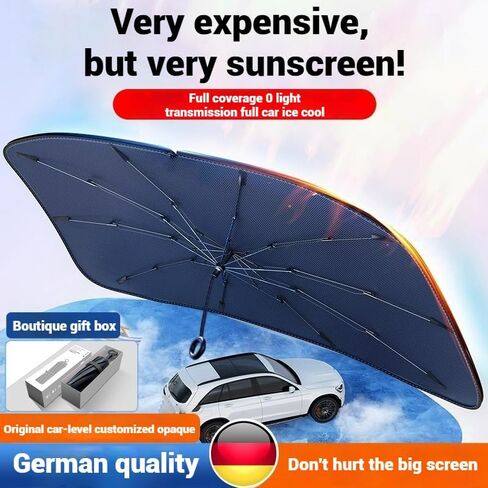 Premium Car Windshield Sun Shade Umbrella - Silver Heat Shield & UV Reflective Protector, Universal Fit (56"x31") for Rogue Altima Sentra Pathfinder Maxima Versa Accessories in Kuwait