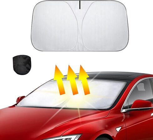 Car Windshield Sun Shade, Car Shade Front Windshield, Strong UV&Heat Resistant Sun Blocker Keeps Car Cool, Car Accessories Universal Windshield Cover Sun Shade for Cars (Silver Titanium/L) in Saudi Arabia