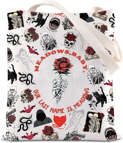 FOTAP Our Last Name Is Meadows Inspire Shoulder Bag Dark Romance Inspire Tote Bag Smut Reader Gift Spicy Book Handbag in Saudi Arabia