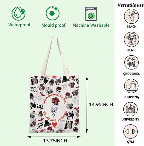 FOTAP Our Last Name Is Meadows Inspire Shoulder Bag Dark Romance Inspire Tote Bag Smut Reader Gift Spicy Book Handbag in Saudi Arabia