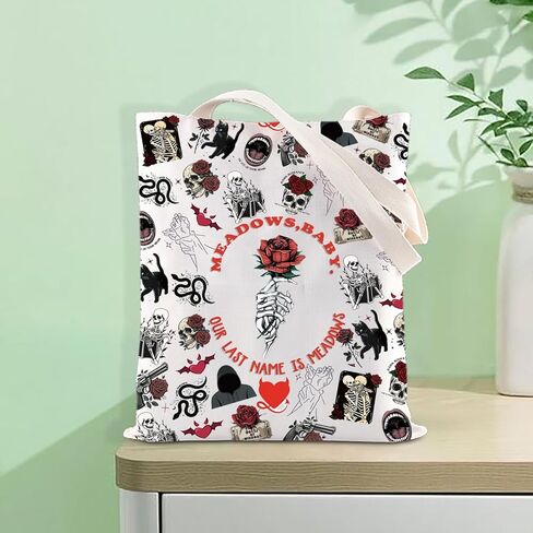 FOTAP Our Last Name Is Meadows Inspire Shoulder Bag Dark Romance Inspire Tote Bag Smut Reader Gift Spicy Book Handbag in Saudi Arabia