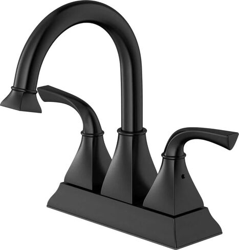 Derengge Centerset Bathroom Faucet, Matte Black Bathroom Sink Faucet, 4 Inch Two Handle Lavatory Faucet with Push up Pop-up Drain,F-4015-MT in Kuwait