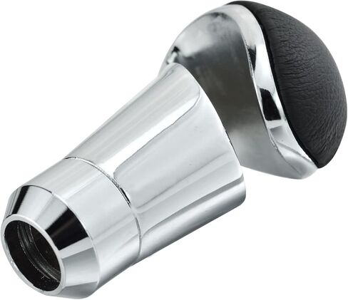 Arenbel Alloy Gear Stick Shifter Knob Leather Covered Car Shift Lever Handle Fit Most Manual Automatic Vehicles, Black Silver in Saudi Arabia