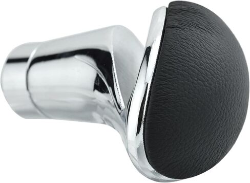 Arenbel Alloy Gear Stick Shifter Knob Leather Covered Car Shift Lever Handle Fit Most Manual Automatic Vehicles, Black Silver in Saudi Arabia